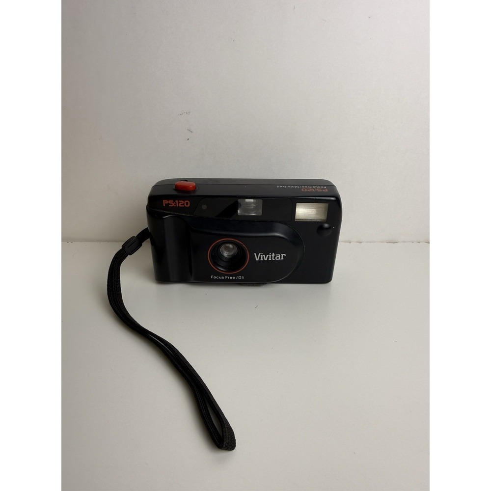 Vintage Vivitar PS-120 35mm Focus Free / DX Camera With Flash Power Tested